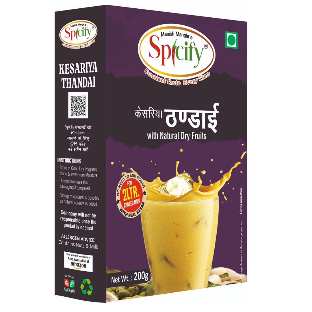 Spicify Kesariya Thandai Mix 200g | Made with Natural Dry Fruits & Real Kesar