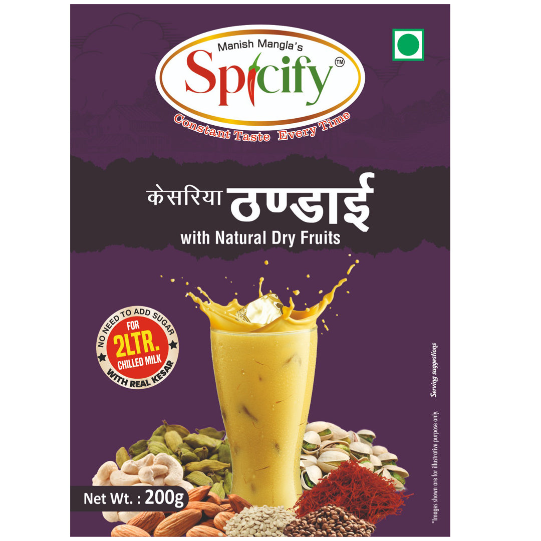 Spicify Kesariya Thandai Mix 200g | Made with Natural Dry Fruits & Real Kesar