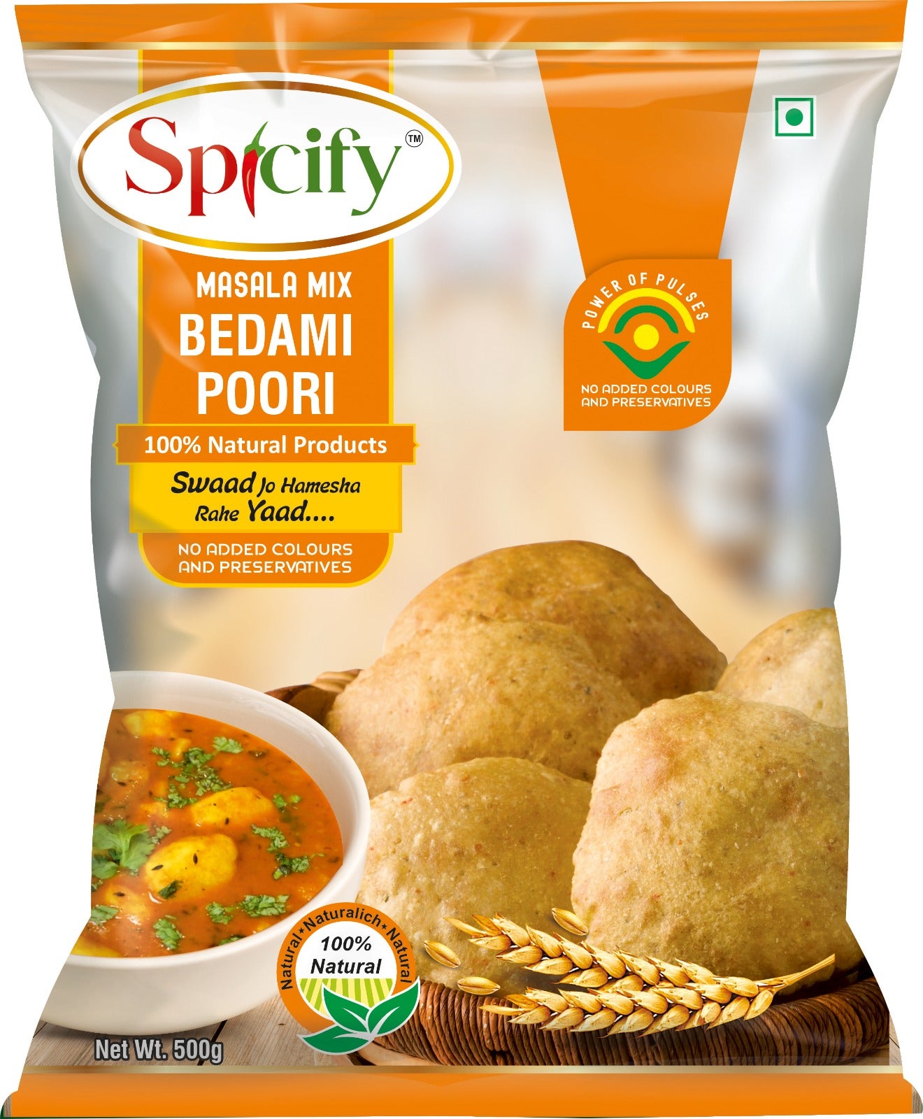 Spicify Breakfast Bites Combo| Bhatura Mix 500g | Moong Dal Chilla Mix 500g| Bedami Poori Mix 500g