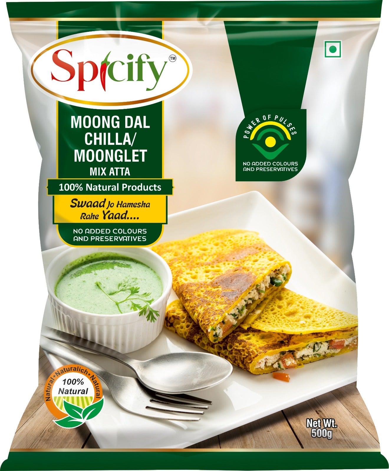 Spicify Breakfast Bites Combo| Bhatura Mix 500g | Moong Dal Chilla Mix 500g| Bedami Poori Mix 500g