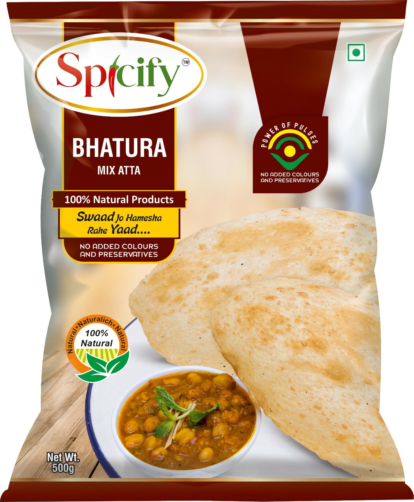 Spicify Breakfast Bites Combo| Bhatura Mix 500g | Moong Dal Chilla Mix 500g| Bedami Poori Mix 500g