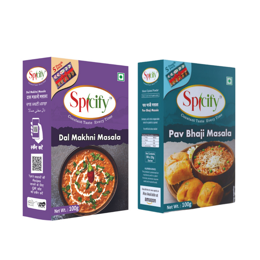 Spicify Dal Makhni Masala+ Pav Bhaji Masala| Pack of 2- 100g each