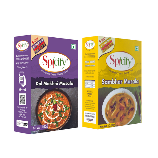 Spicify Dal Makhni Masala+ Sambhar Masala| Pack of 2- 100g each