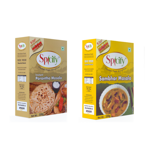 Spicify Parantha Masala+ Sambhar Masala| Pack of 2- 100g each