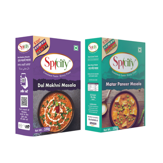 Spicify Dal Makhni Masala+ Matar Paneer Masala| Pack of 2- 100g each