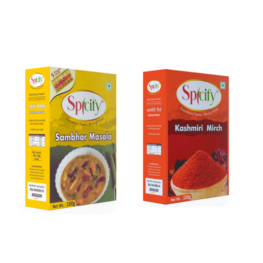 Spicify Sambhar Masala+ Kashmiri Mirch| Pack of 2- 100g each