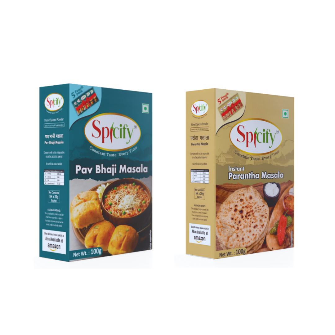 Spicify Pav Bhaji Masala+ Parantha masala| Pack of 2- 100g each