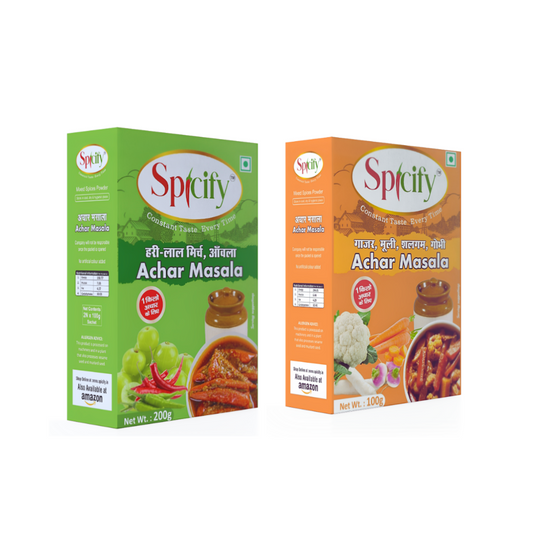 Spicify Mirch Achar Masala+ Mix Veg Achar Masala| Pack of 2