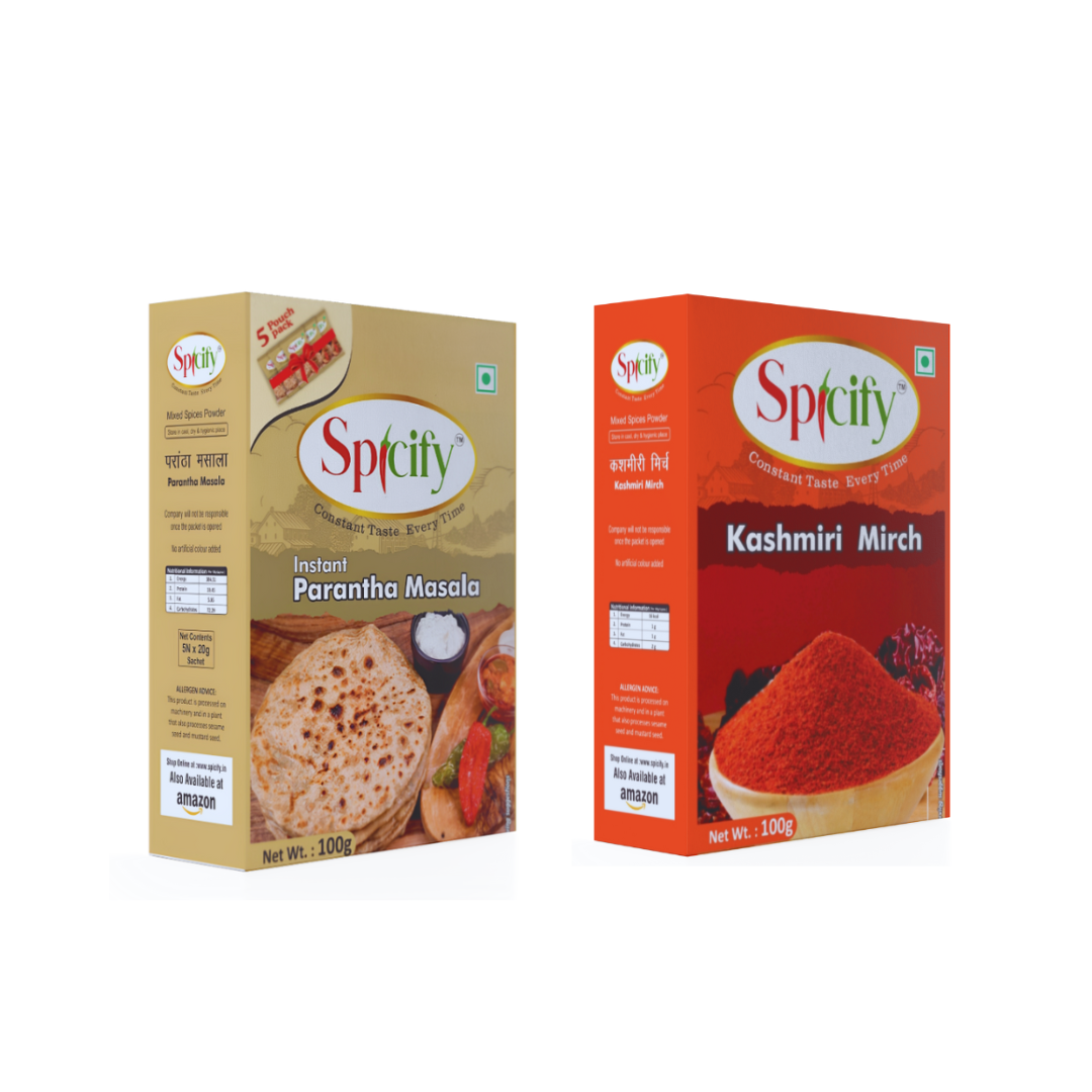 Spicify Parantha Masala+ Kashmiri Mirch| Pack of 2- 100g each