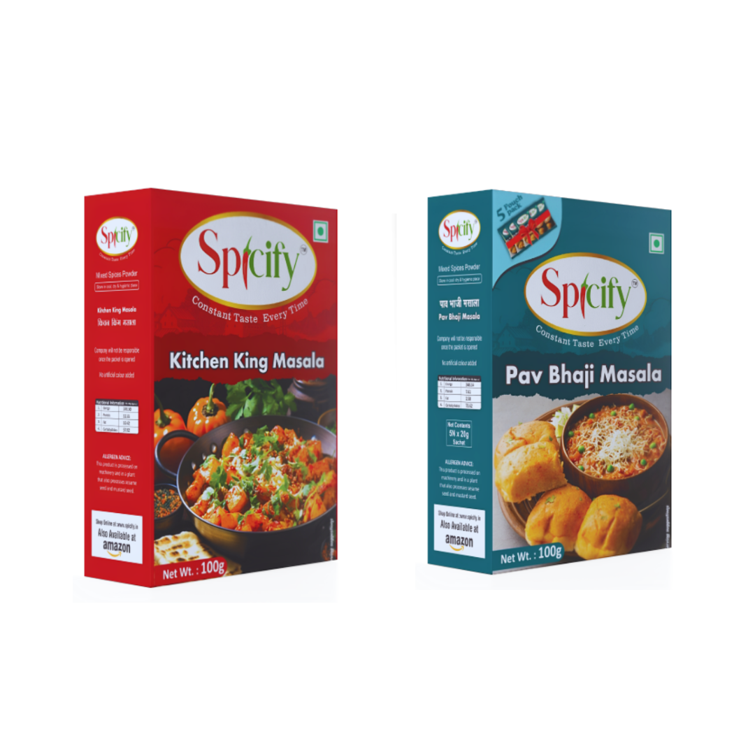 Spicify Kitchen King + Pav Bhaji Masala | Pack of 2 100g each