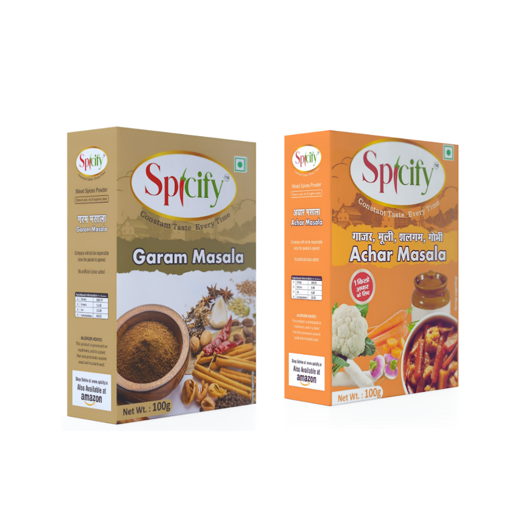 Spicify Garam Masala+ Mix Veg Achar Masala| Pack of 2- 100g each