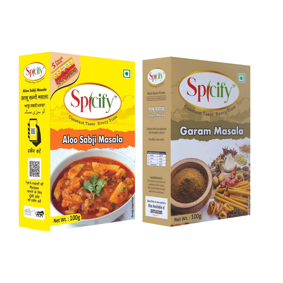 Spicify Aloo Sabji Masala+ Garam Masala| Pack of 2- 100g each