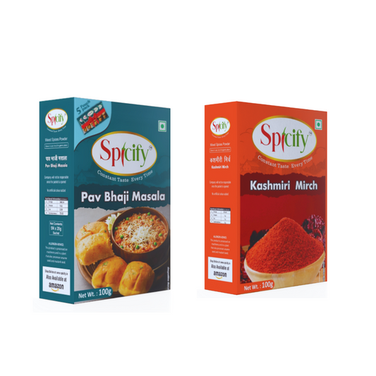 Spicify Pav Bhaji Masala+ Kashmiri Mirch| Pack of 2-100g each