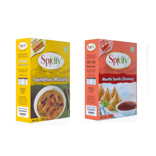 Spicify Sambhar Masala+ Meethi Sonth Chutney| Pack of 2- 100g each