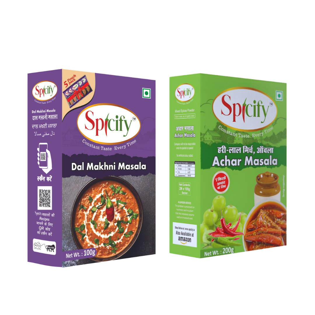 Spicify Dal Makhni Masala+ Mirch Achar Masala| Pack of 2