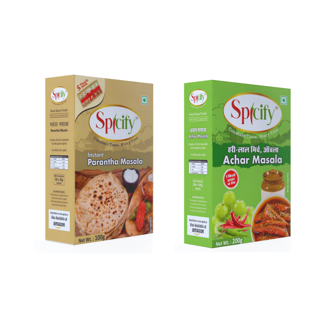 Spicify Parantha Masala+ Mirch Achar masala| Pack of 2