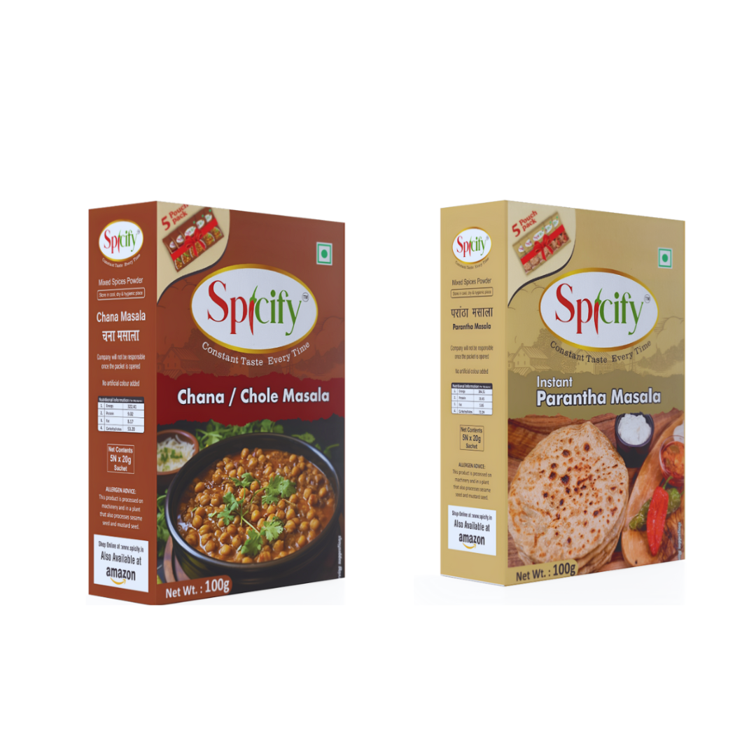 Spicify Chole Masala + Parantha Masala | Pack of 2 100g Each