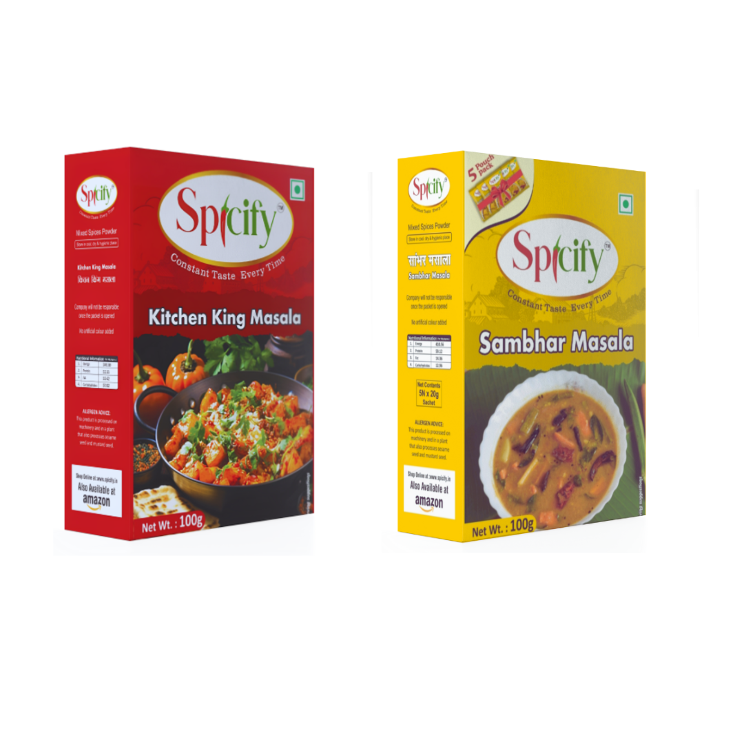 Spicify Kitchen King + Sambhar Masala | Pack of 2 100g each