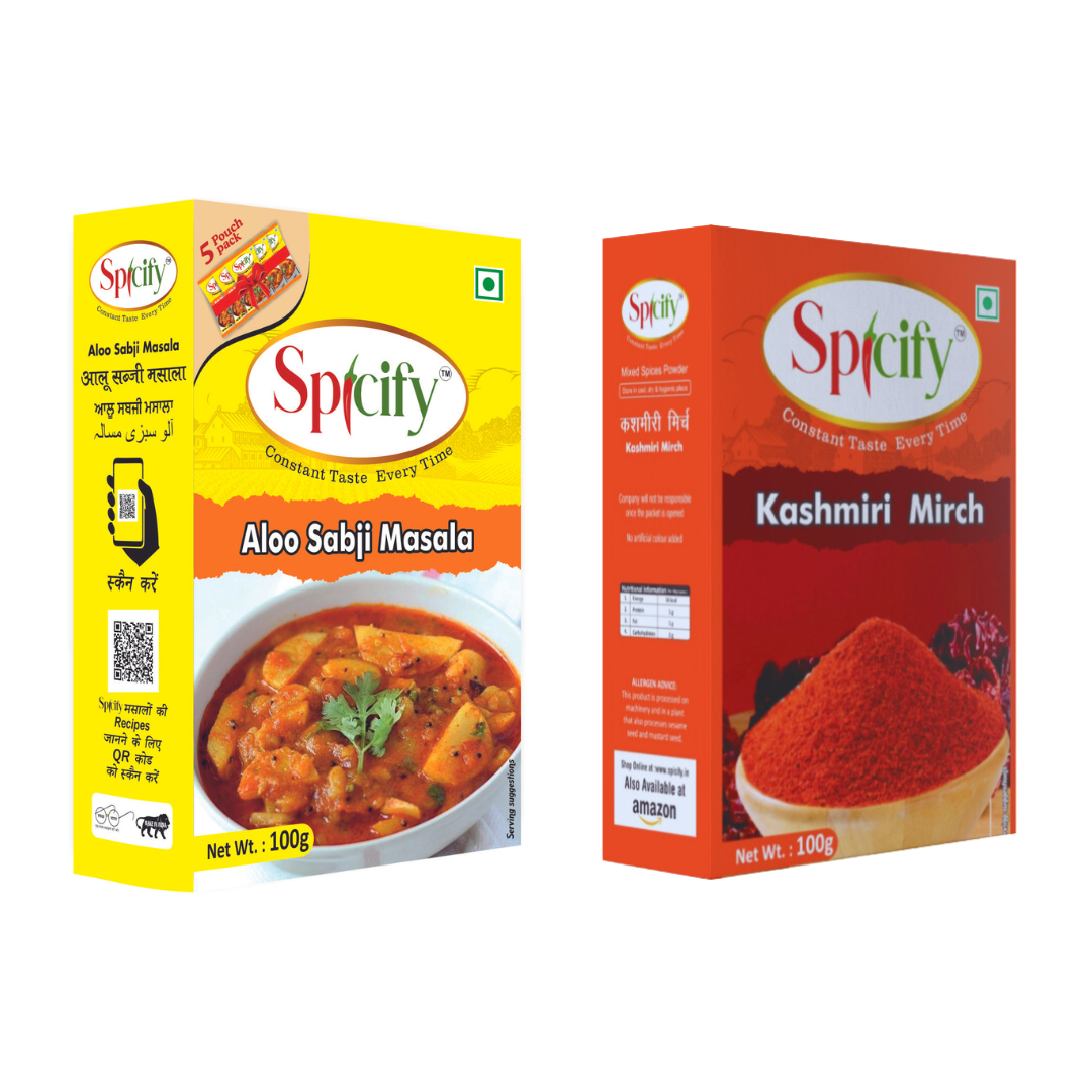 Spicify Aloo Sabji Masala+ Kashmiri Mirch| Pack of 2-100g each