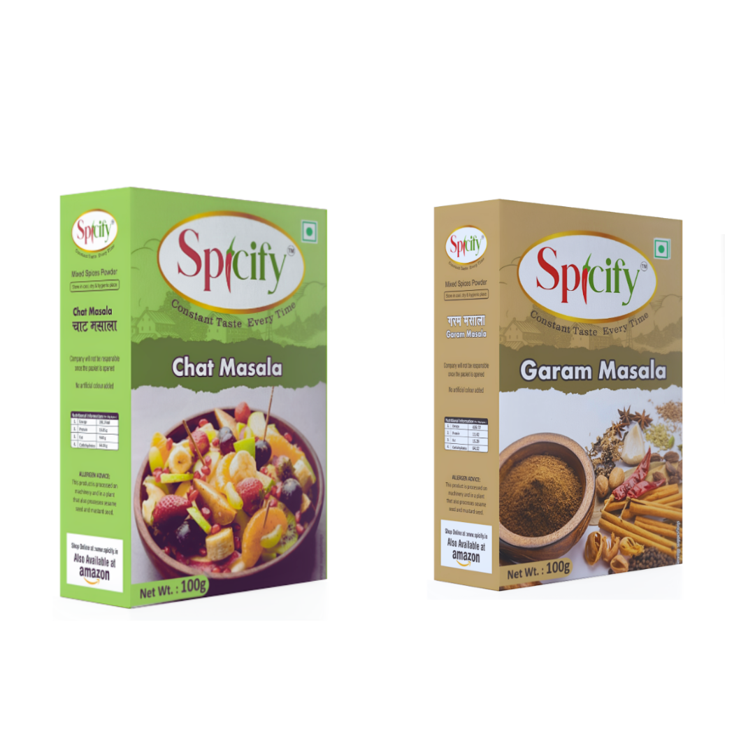 Spicify Chat Masala+ Garam Masala| Pack of 2 -100g each