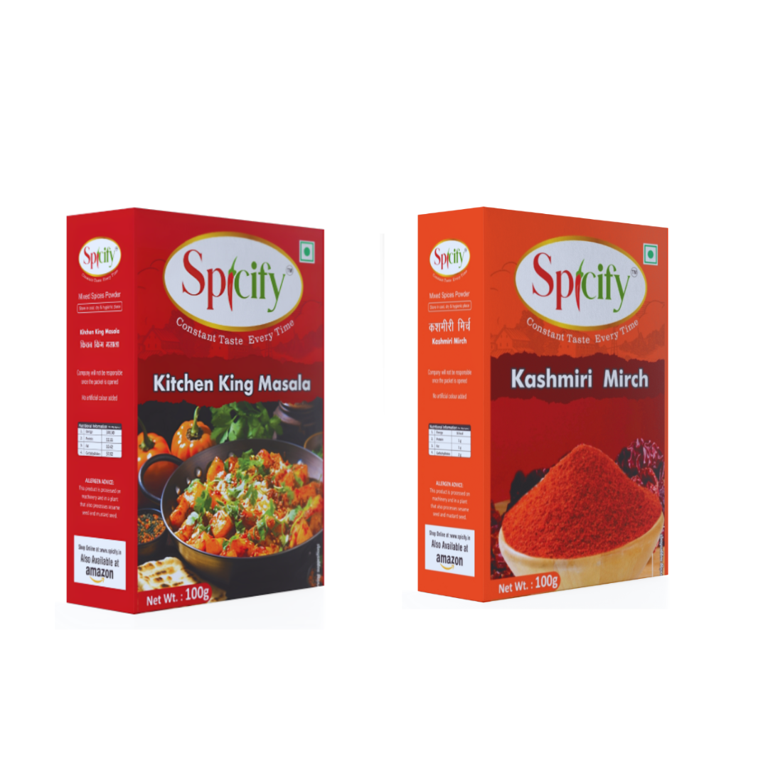 Spicify Kitchen King + Kashmiri Mirch Powder | Pack of 2 100g each