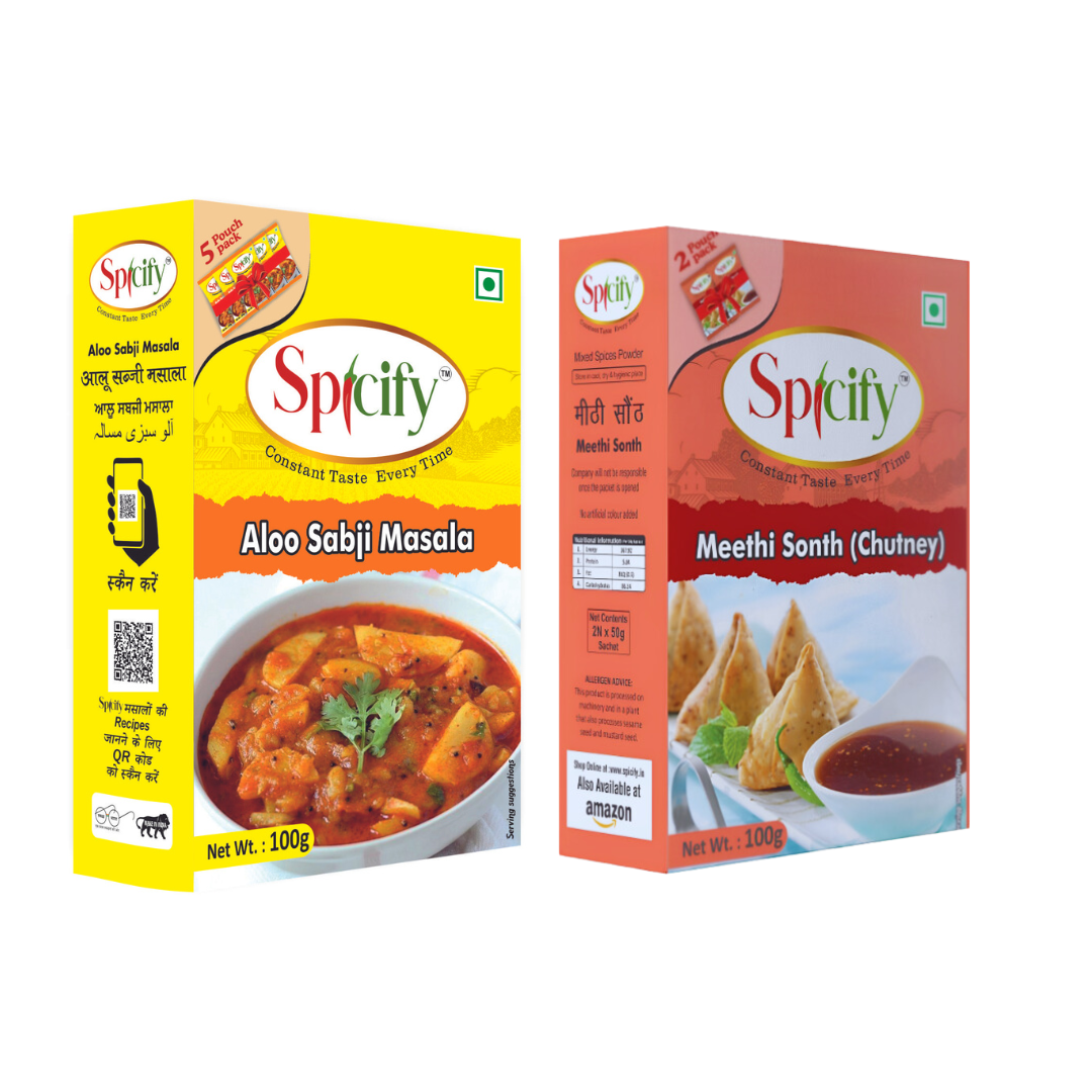 Spicify Aloo Sabji Masala+ Meethi Sonth Chutney| Pack of 2-100g each