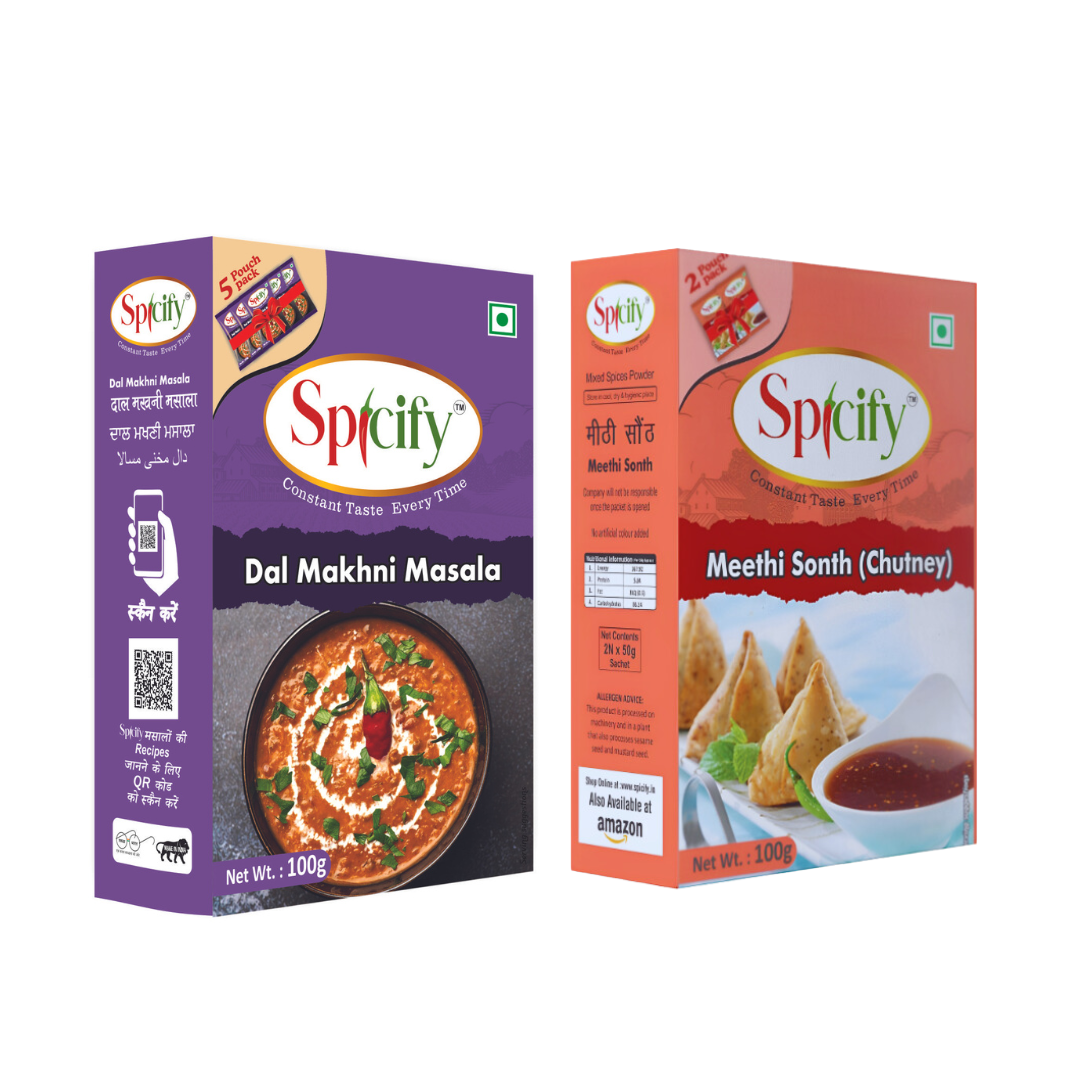 Spicify Dal Makhni Masala+ Meethi Sonth Chutney| Pack of 2- 100g each