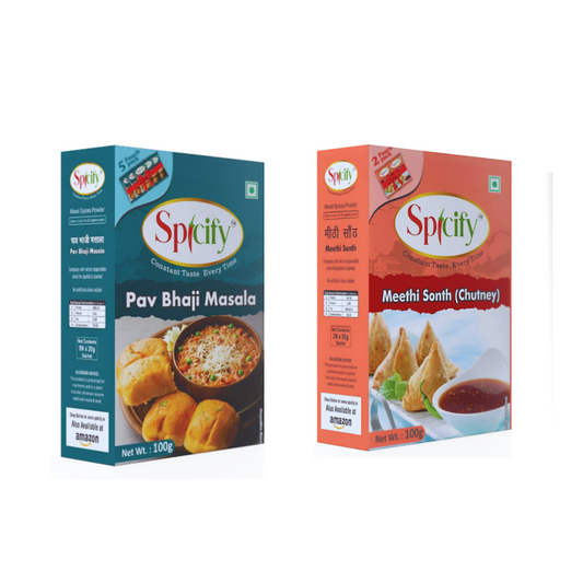 Spicify Pav Bhaji Masala+ Meethi Sonth Chutney| Pack of 2- 100g each