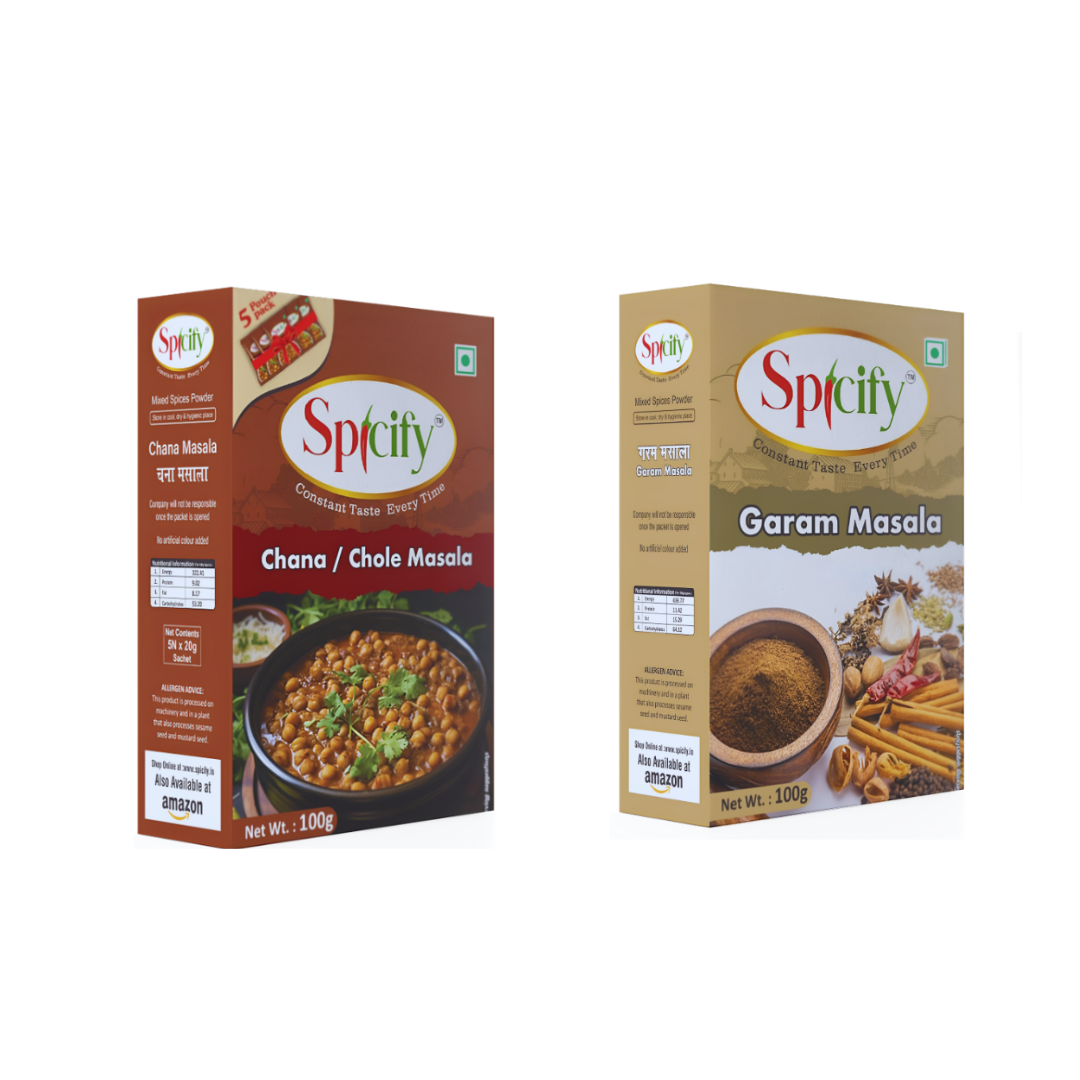 Spicify Chole Masala + Garam Masala | Pack of 2 100g Each