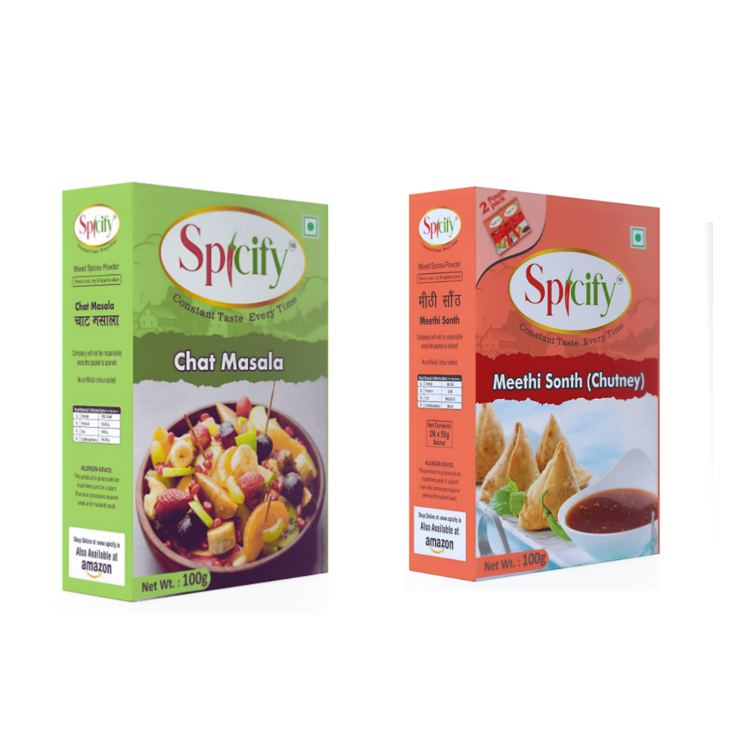 Spicify Chat Masala+ Meethi Sonth Chutney| Pack of 2- 100g each