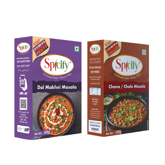 Spicify Dal Makhni Masala+ Chana/Chole Masala| Pack of 2- 100g each