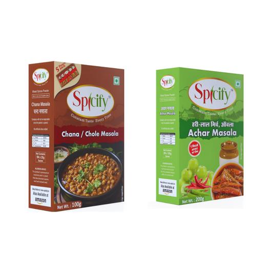 Spicify Chole Masala + Mirch Achar Masala | Pack of 2