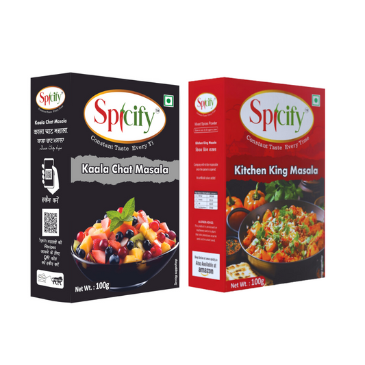 Spicify Kaala Chat Masala+ Kitchen King Masala| Pack of 2- 100g each