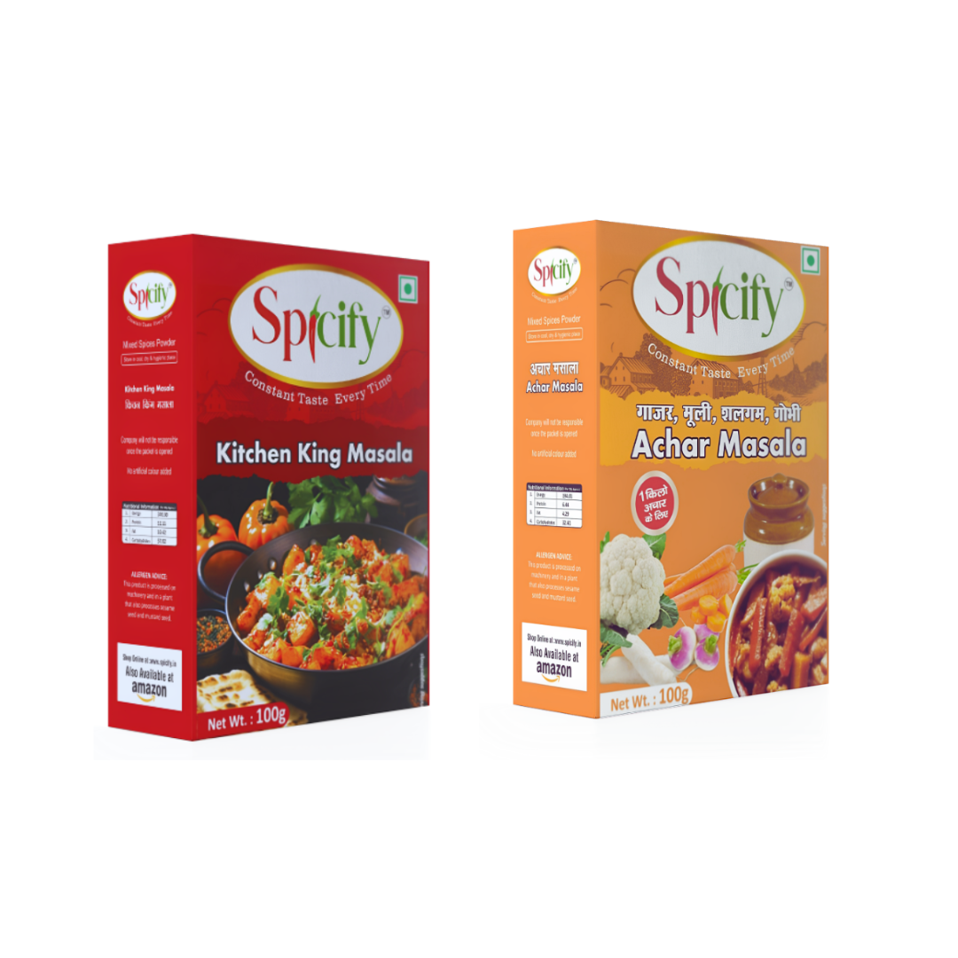 Spicify Kitchen King + Mix Veg Achar Masala | Pack of 2 - 100g Each