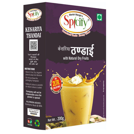 Spicify Kesariya Thandai Mix 200g | Made with Natural Dry Fruits & Real Kesar