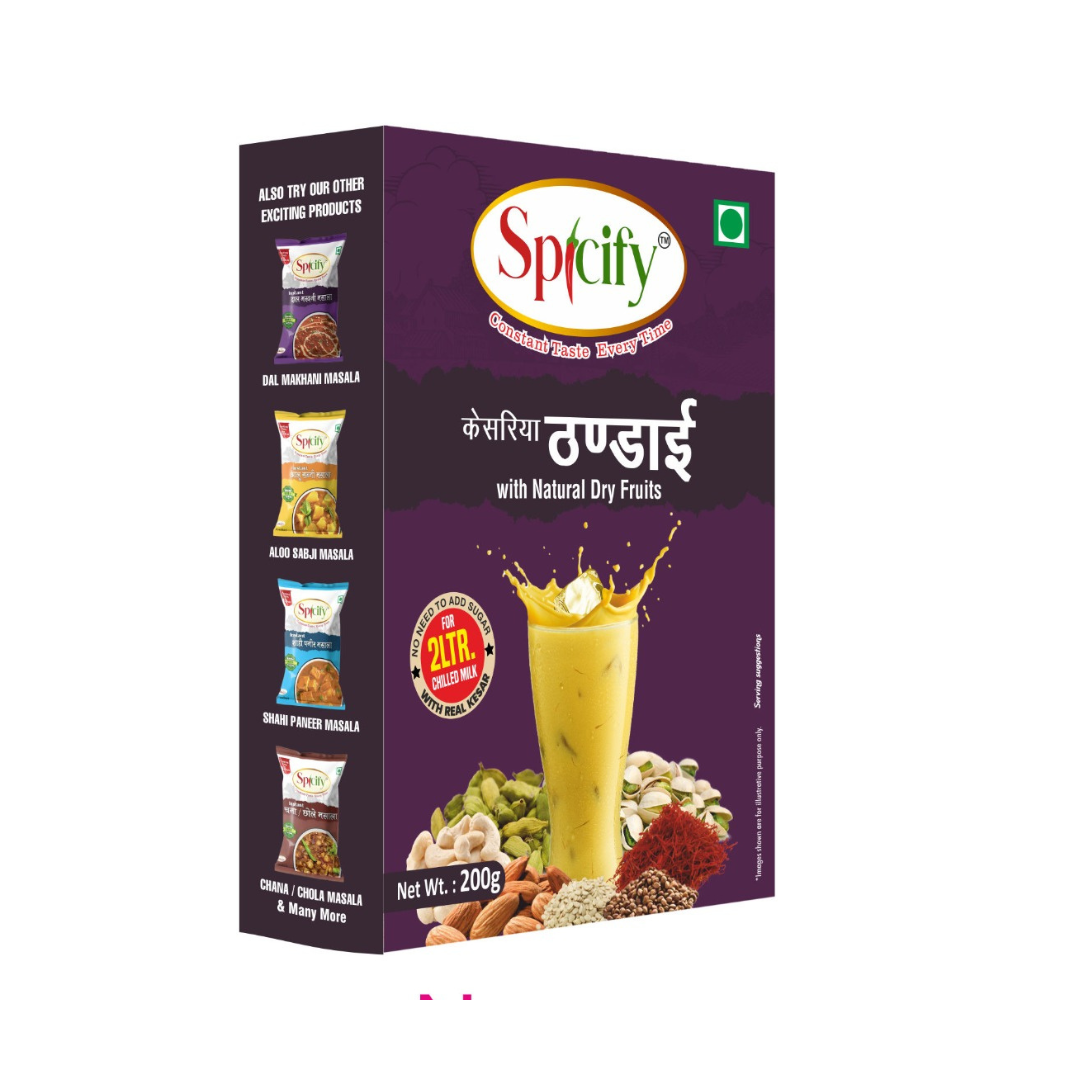 Spicify Kesariya Thandai 500g | Made with Natural Dry Fruits & Real Kesar | Healthy & Refreshing Drink