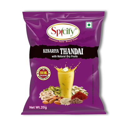 Spicify Kesariya Thandai - Buy 15 Pcs & Get 5 Free | 20g Sachet | 20 Sachet Pack