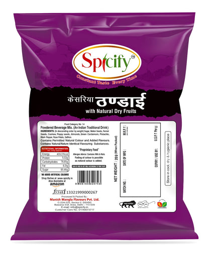 Spicify Kesariya Thandai - Buy 15 Pcs & Get 5 Free | 20g Sachet | 20 Sachet Pack