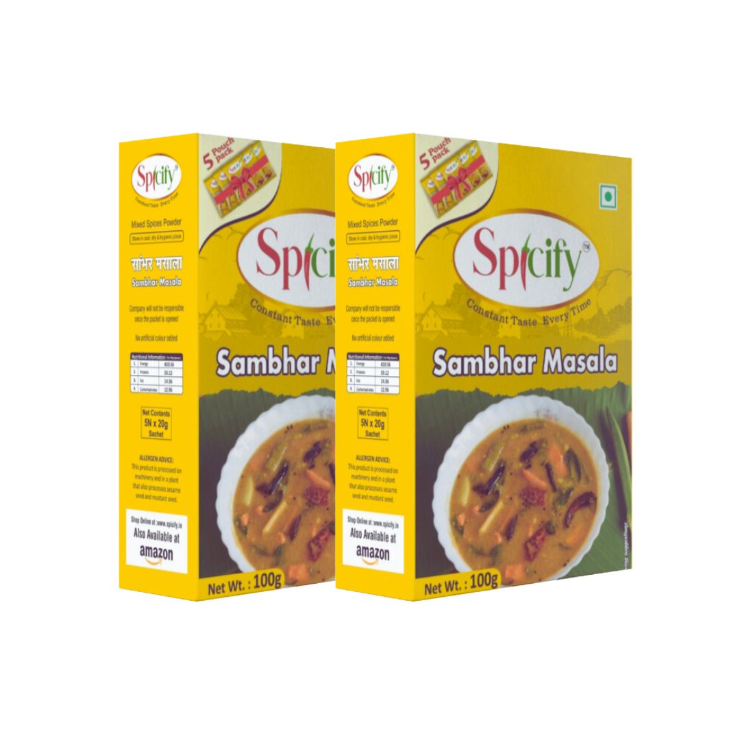 Spicify Sambhar Masala - 100g | 5 Sachet Inside | Pack of 2