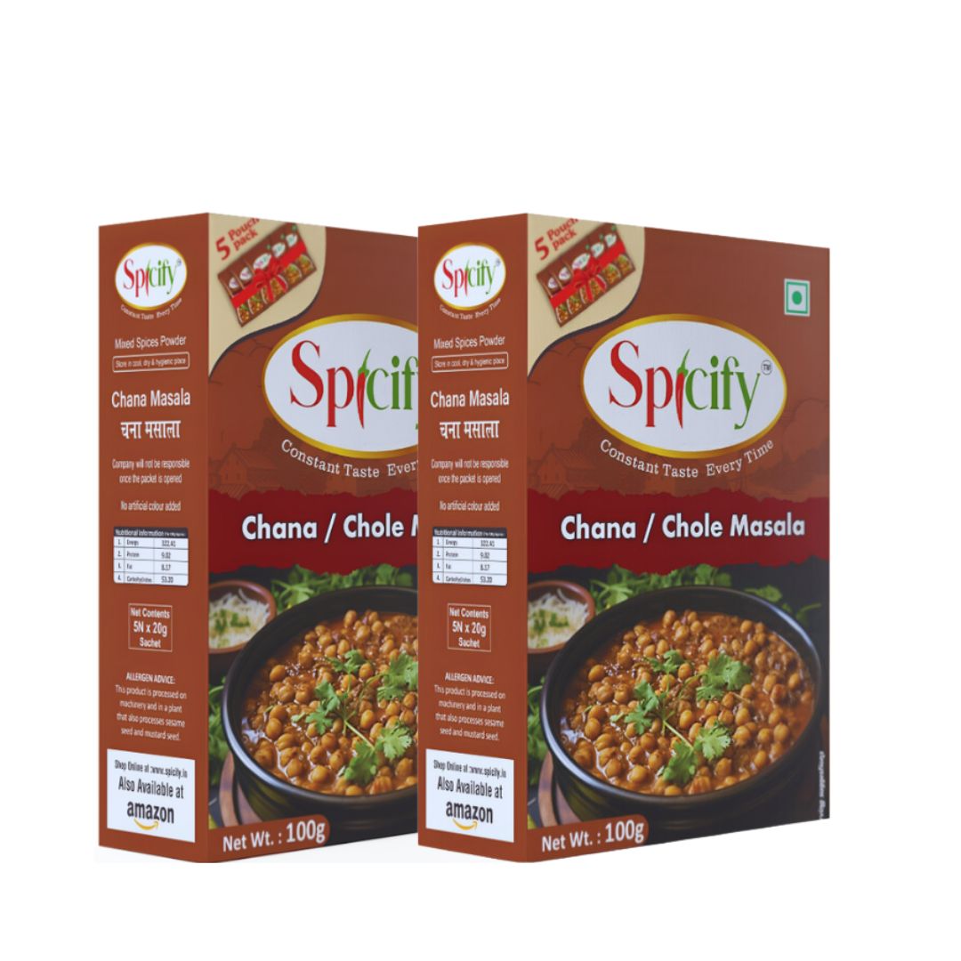 Spicify Chana/ Chole Masala - 100g | 5 Sachet Inside | Pack of 2