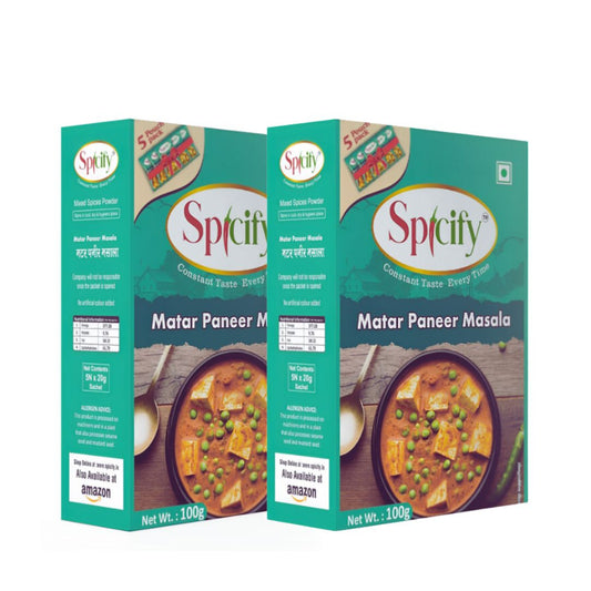 Spicify Matar Paneer Masala - 100g | 5 Sachet Inside | Pack of 2