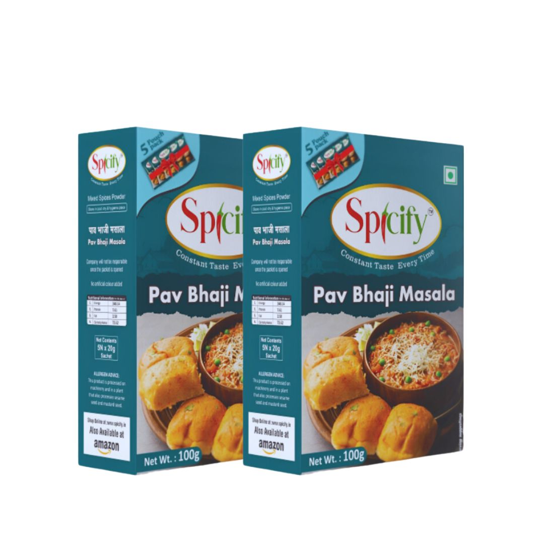 Spicify Pav Bhaji Masala - 100g | 5 Sachet Inside | Pack of 2